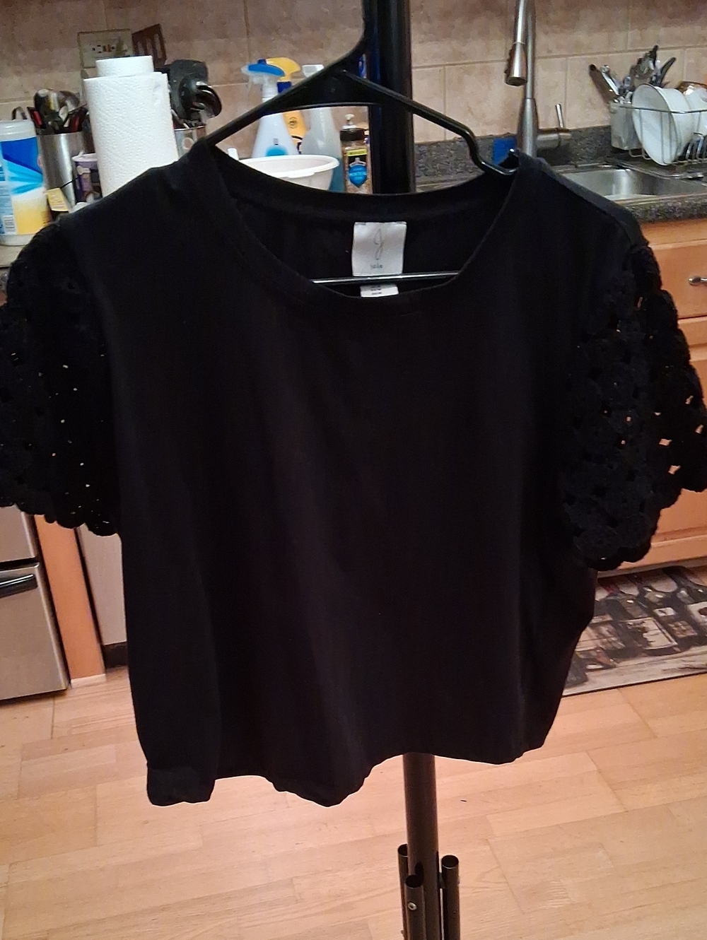 Joie Black Cropped Boxy Tee